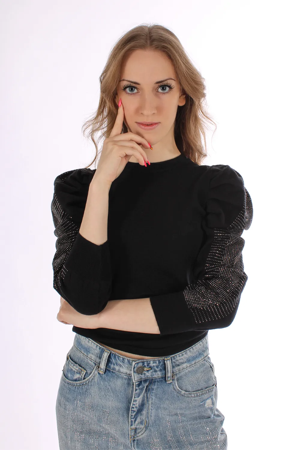 TWINSET | MAGLIA FITTED CON ARRICCIATURA E BORCHIE - Punto Blu