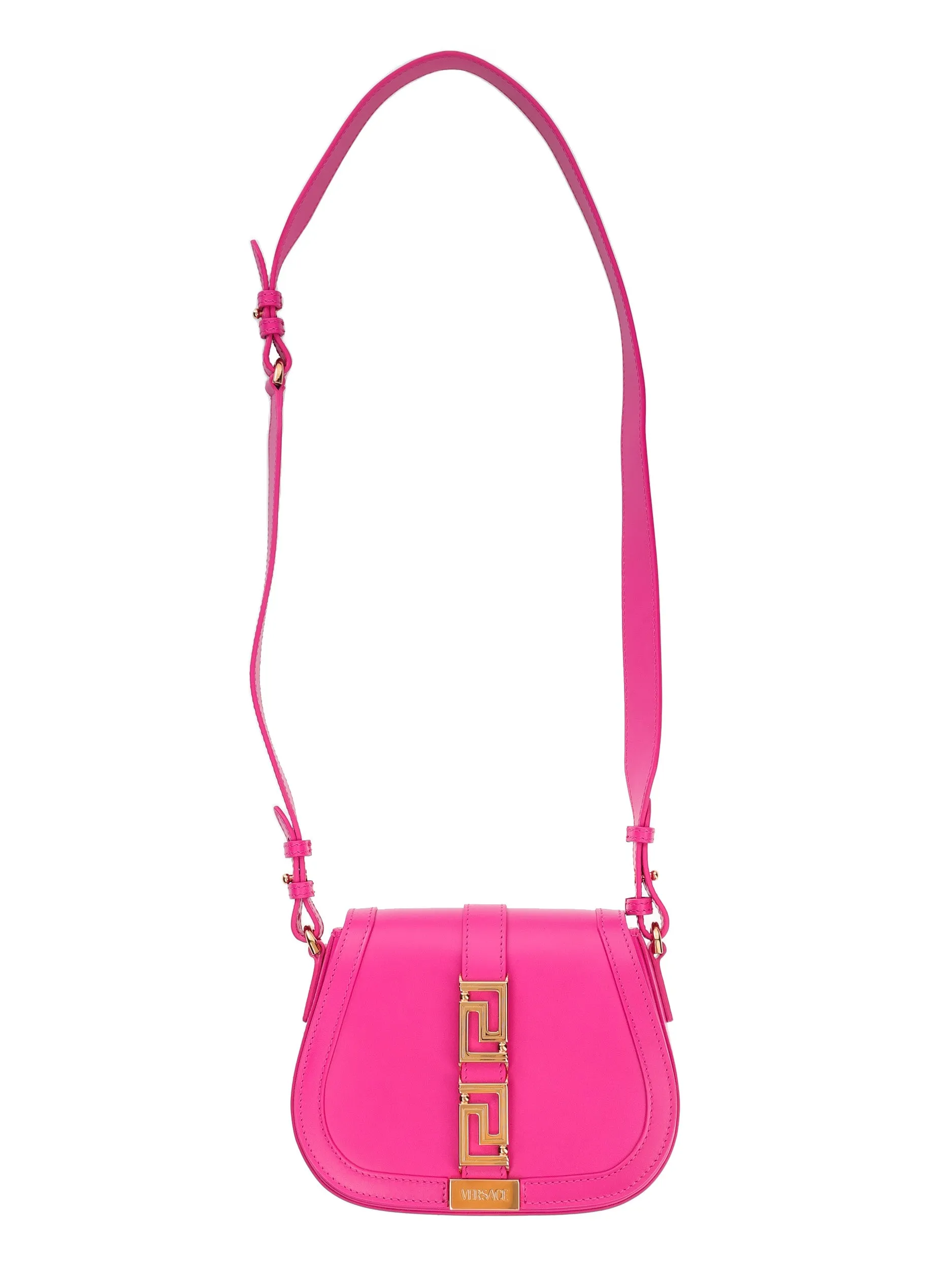 VERSACE GRECA GODDESS SMALL GLOSSY PINK SHOULDER BAG
