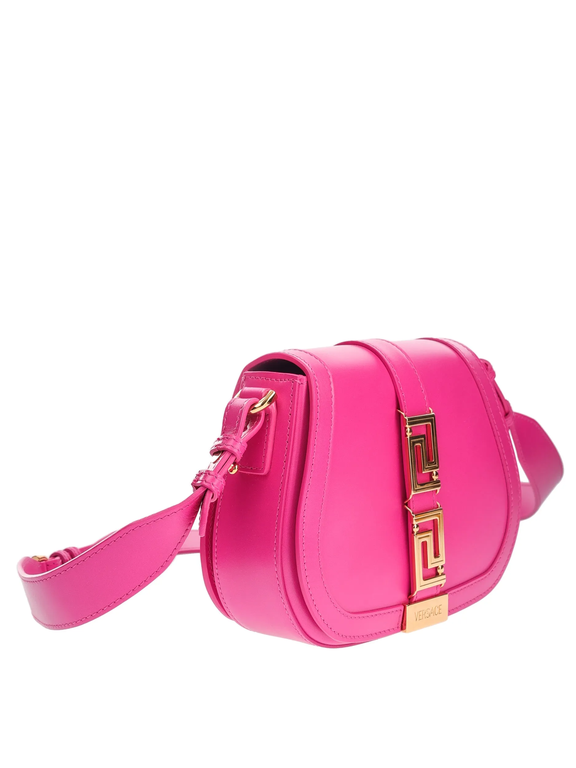 VERSACE GRECA GODDESS SMALL GLOSSY PINK SHOULDER BAG