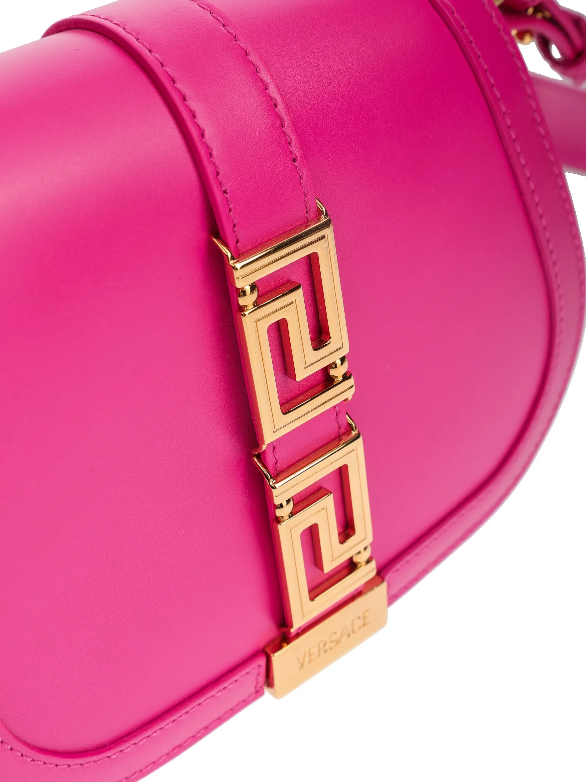 VERSACE GRECA GODDESS SMALL GLOSSY PINK SHOULDER BAG